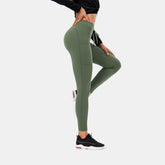 Sport-Leggings mit hoher Taille, Kordelzug und Tasche